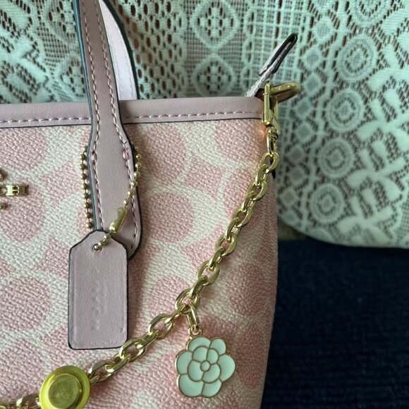 Women's Cowhide Shoulder Bag coach bag pink 16*16 - Picture 5 of 8
